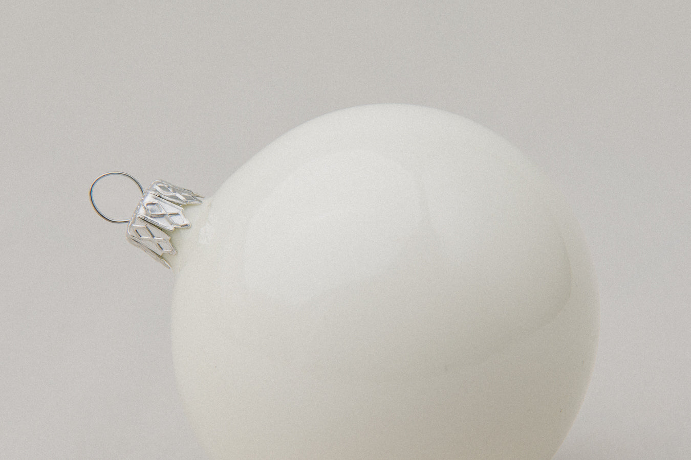 White glass ball ORNAMENT _ 1126