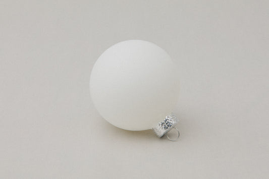 White glass ball ORNAMENT _ 1123