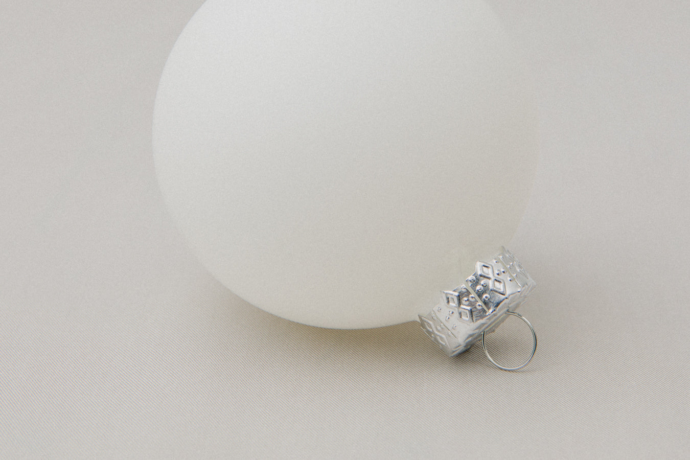 White glass ball ORNAMENT _ 1123