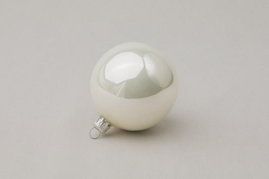 White glass ball ORNAMENT _ 1124