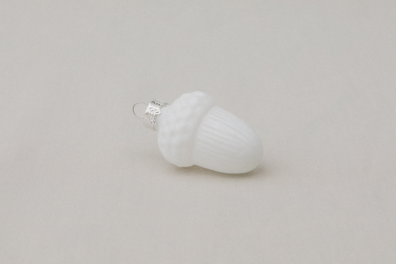 White acorn glass ORNAMENT _ 1132