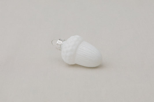 White acorn glass ORNAMENT _ 1132