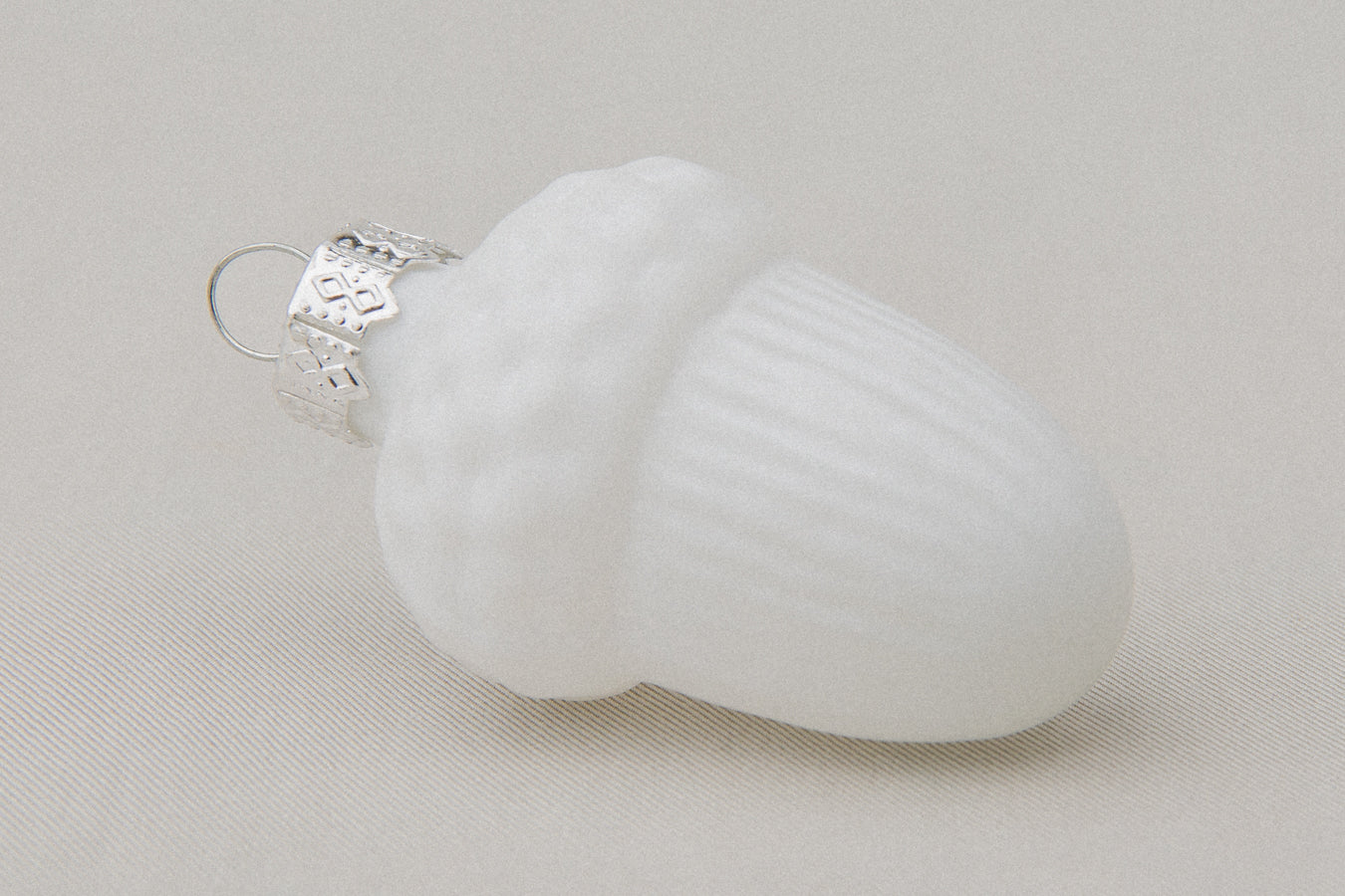 White acorn glass ORNAMENT _ 1132