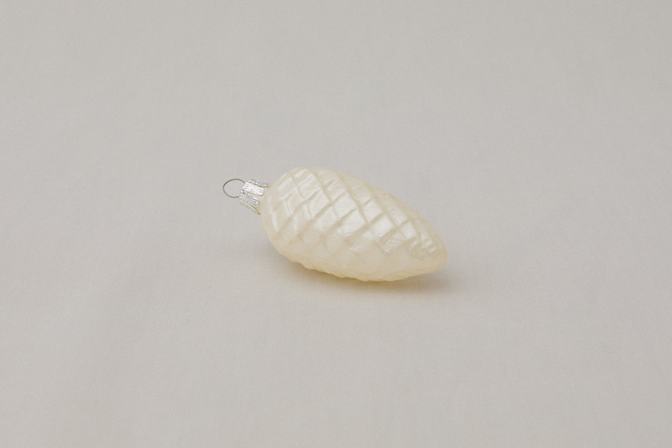 Off-white pine-cone glass ORNAMENT _ 1135