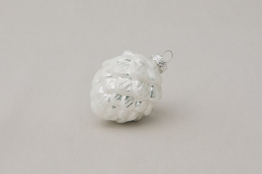 White pine-cone glass ORNAMENT _ 1136