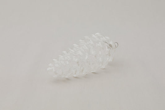 White pine-cone glass ORNAMENT _ 1139