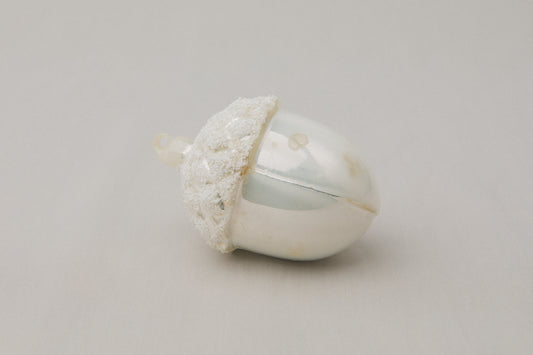 White acorn glass ORNAMENT _ 1140