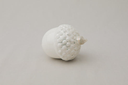 White acorn glass ORNAMENT _ 1142