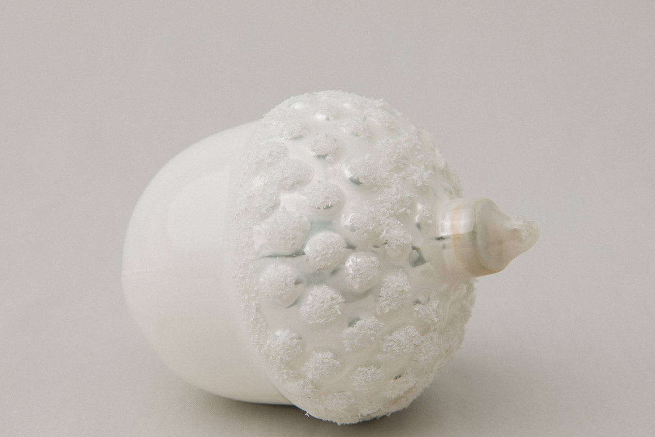 White acorn glass ORNAMENT _ 1142