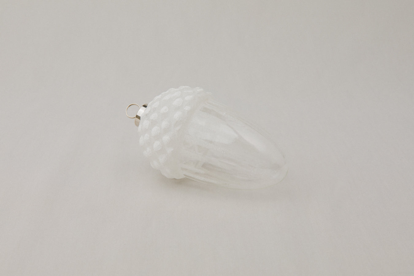White acorn glass ORNAMENT _ 1143