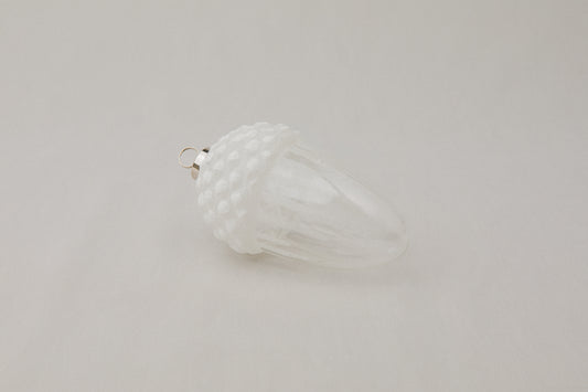 White acorn glass ORNAMENT _ 1143