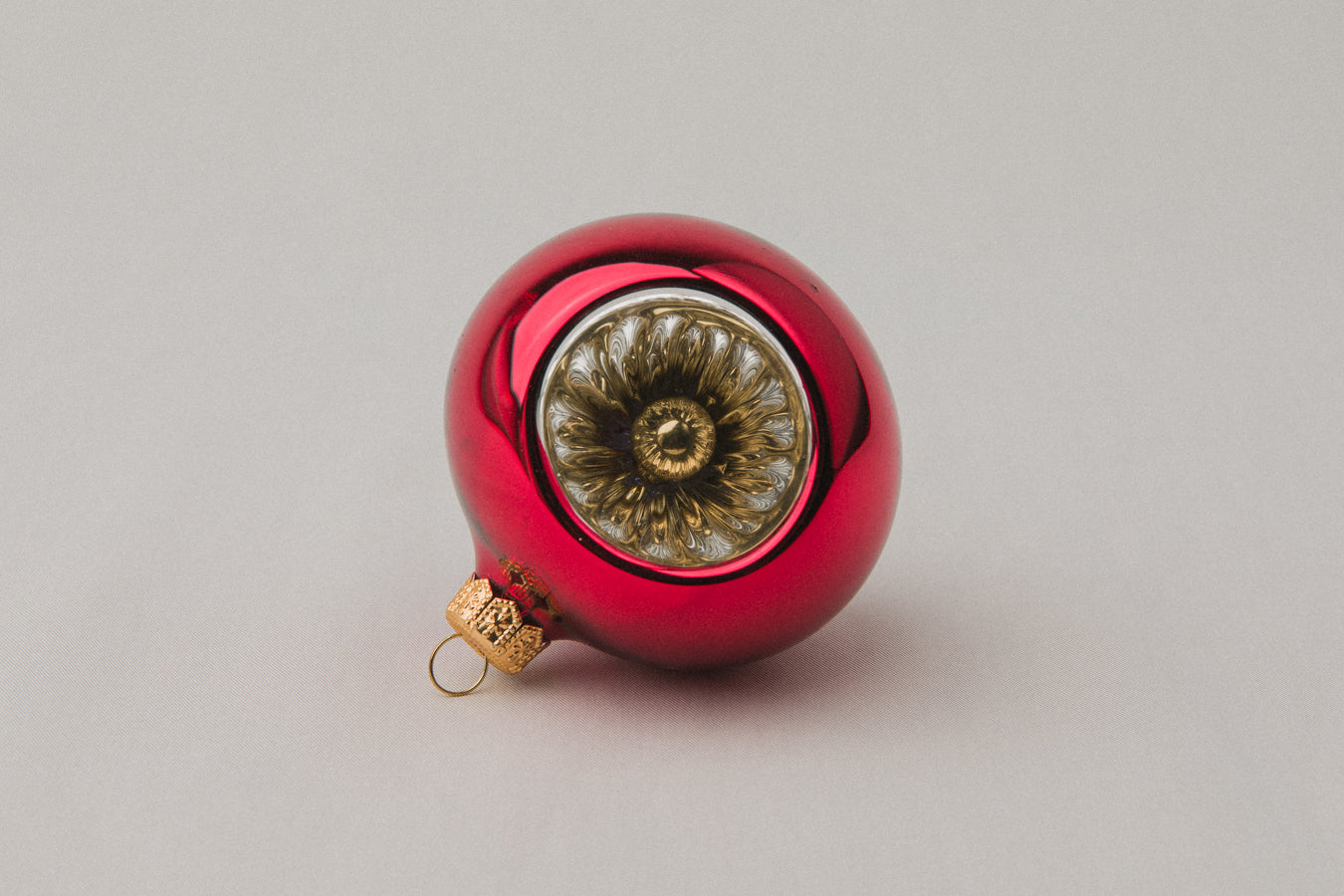 Red glass reflex ball ORNAMENT _ 1156