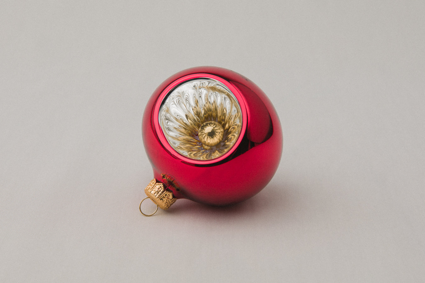 Red glass reflex ball ORNAMENT _ 1156