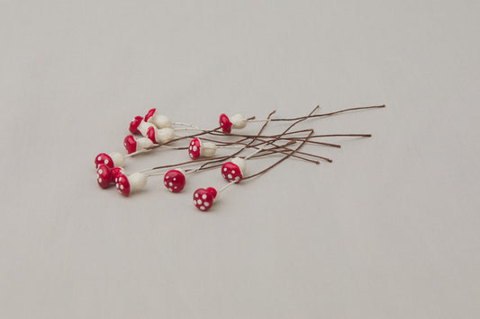 Miniature red mushroom ORNAMENTS