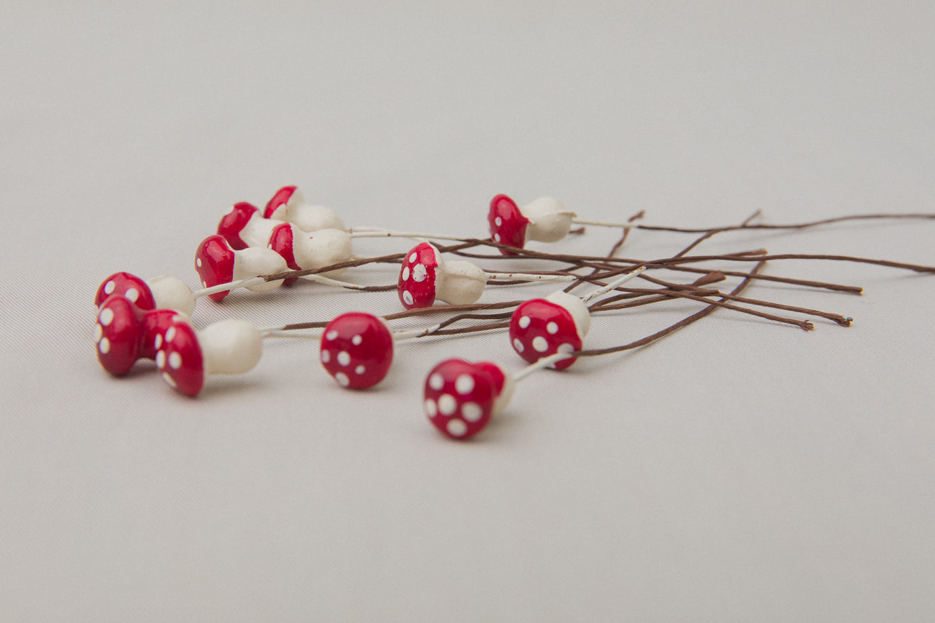 Miniature red mushroom ORNAMENTS