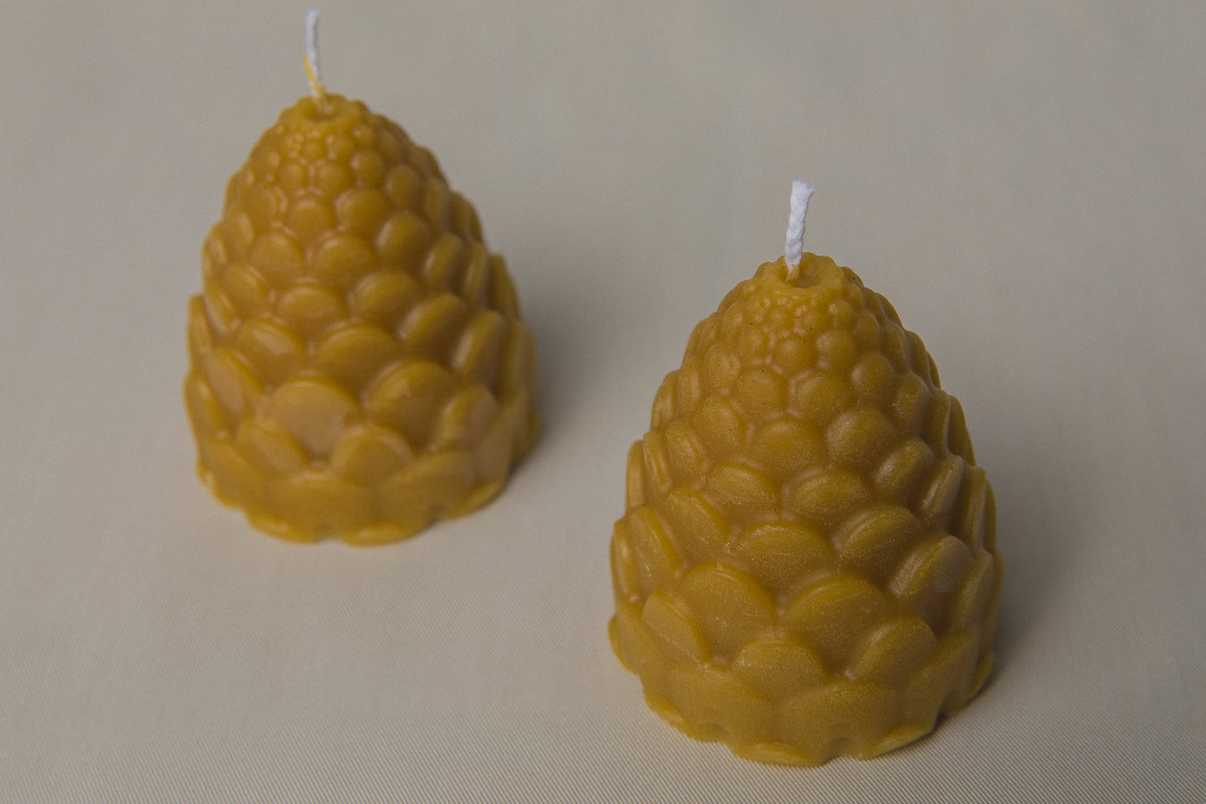 Pinecone beeswax CANDLE set of two