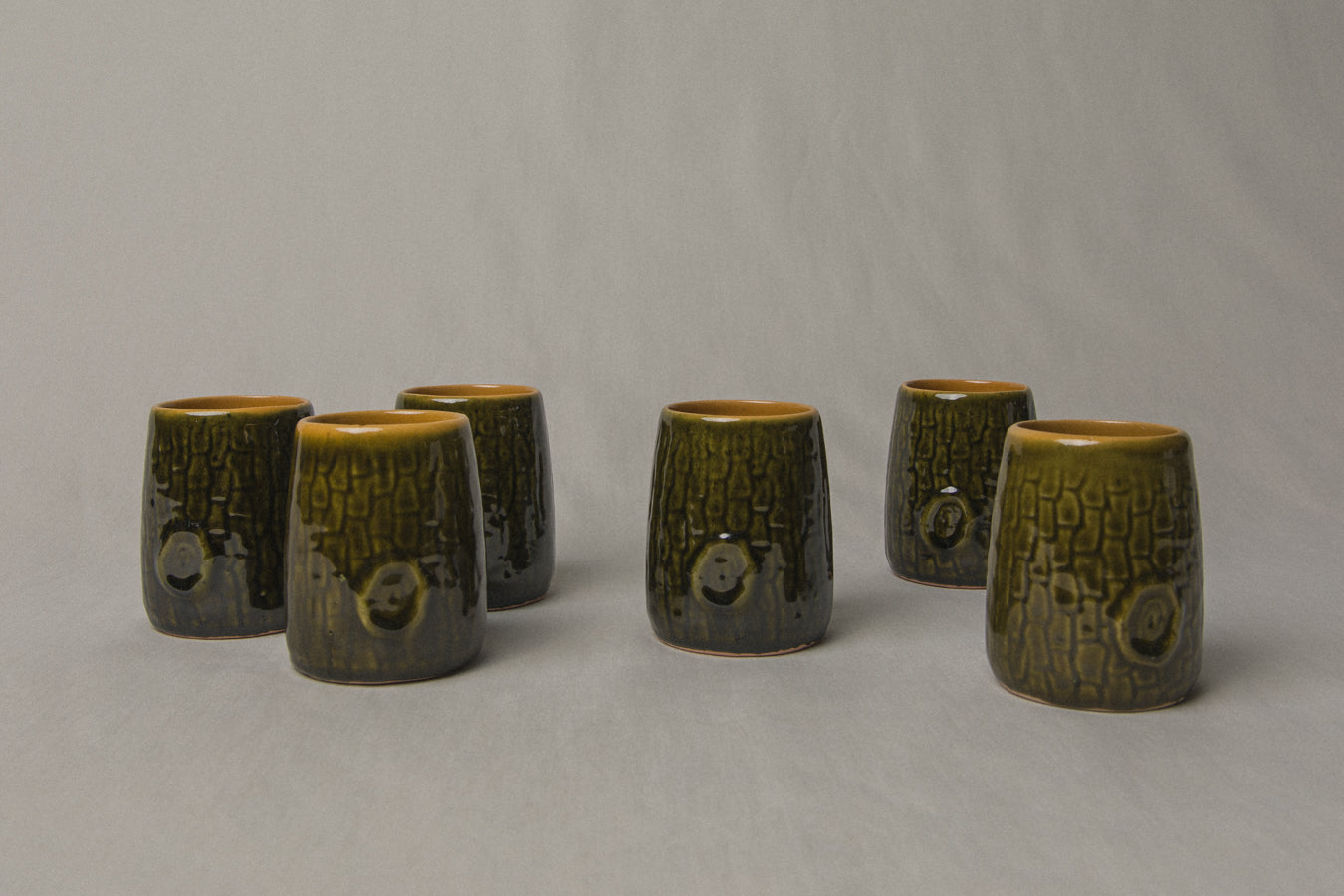 Set of nine tree bark TUMBLERS _ 1191