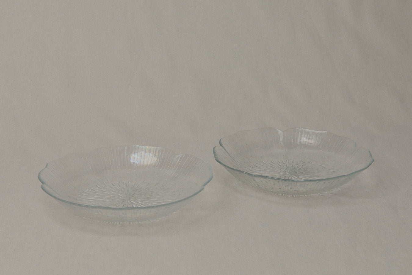 Set of two textured glass SOUP PLATE _ 1207