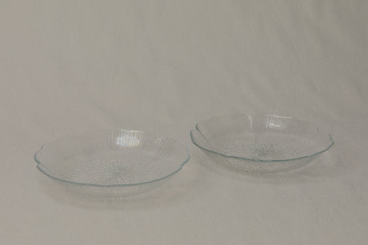 Set of two textured glass SOUP PLATE _ 1207