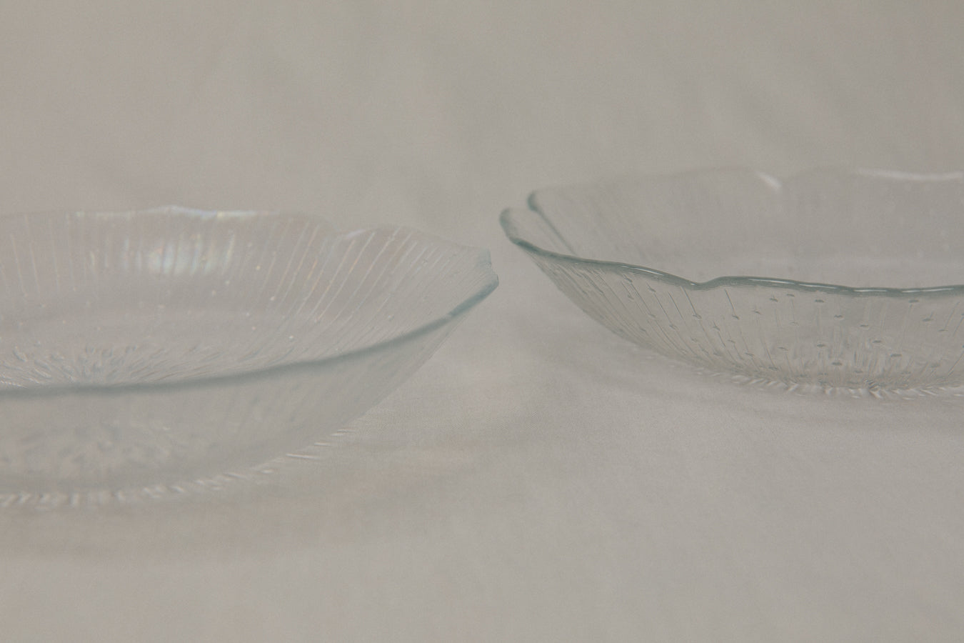 Set of two textured glass SOUP PLATE _ 1207