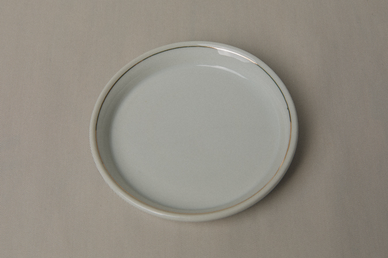 Vintage porcelain DISH with gold stripe _ 1212