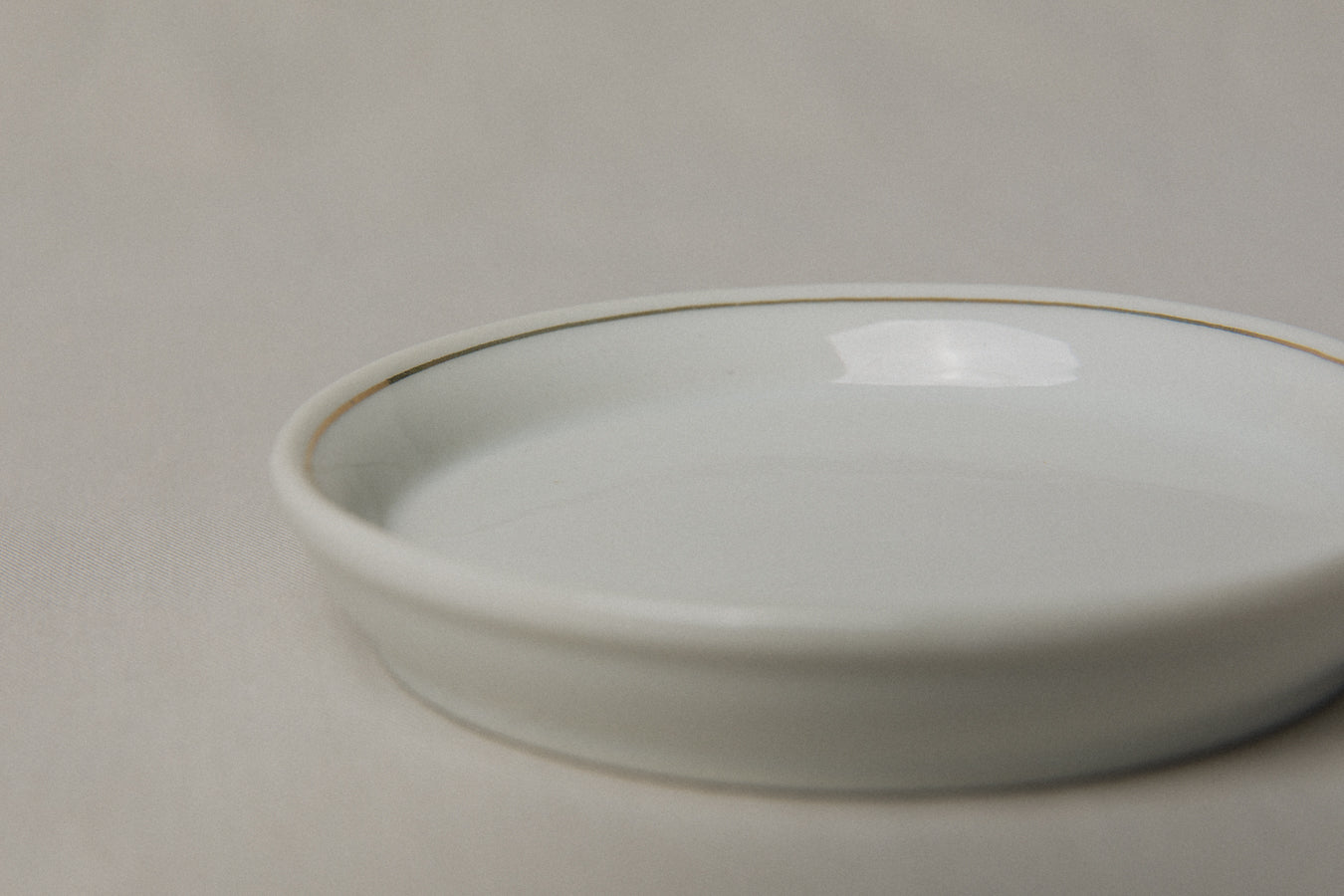 Vintage porcelain DISH with gold stripe _ 1212