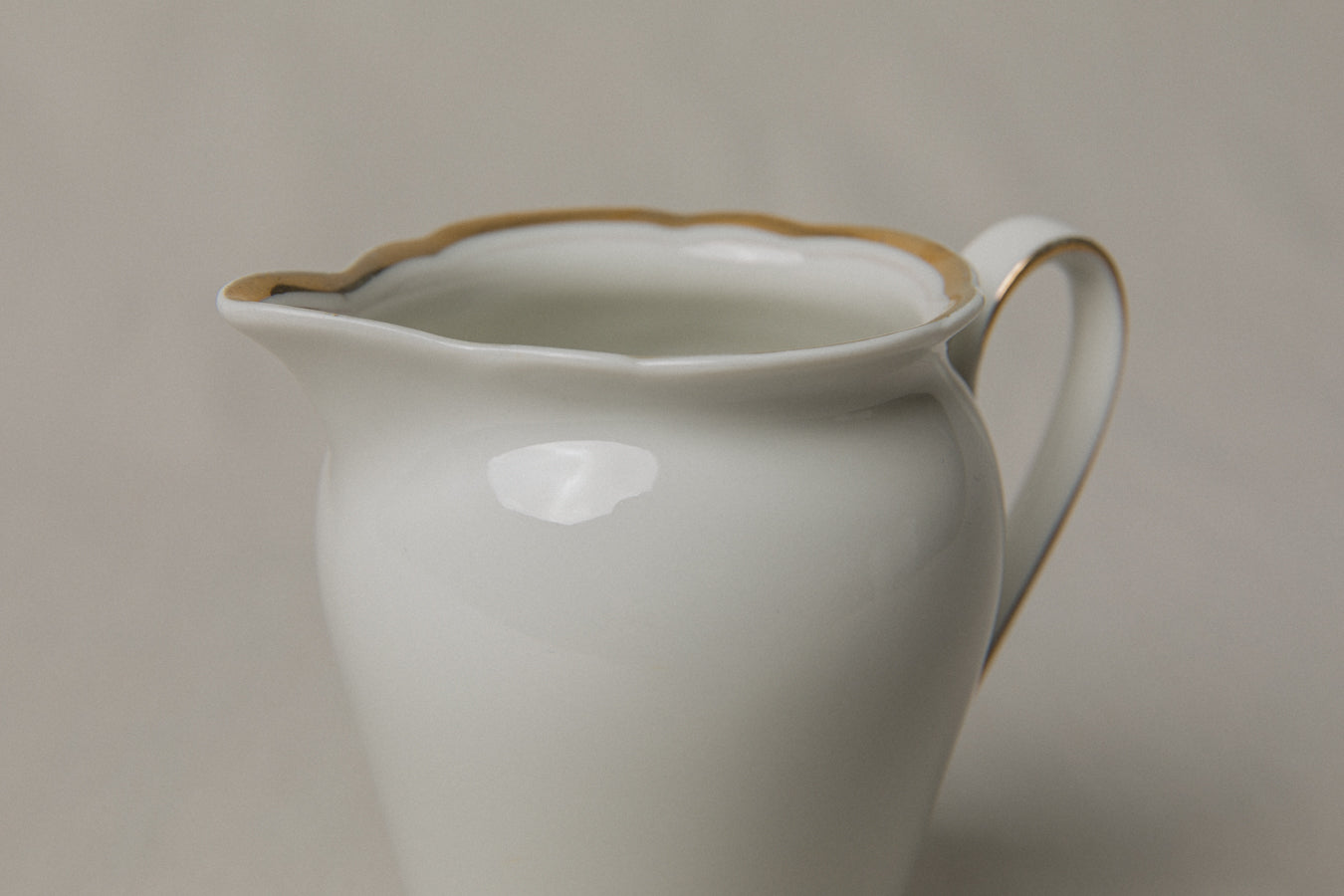 Vintage porcelain MILK JUG with gold stripe _ 1215