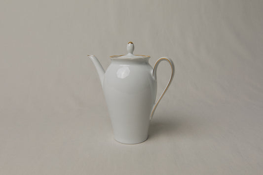 Vintage porcelain COFFEE POT with gold stripe _ 1217