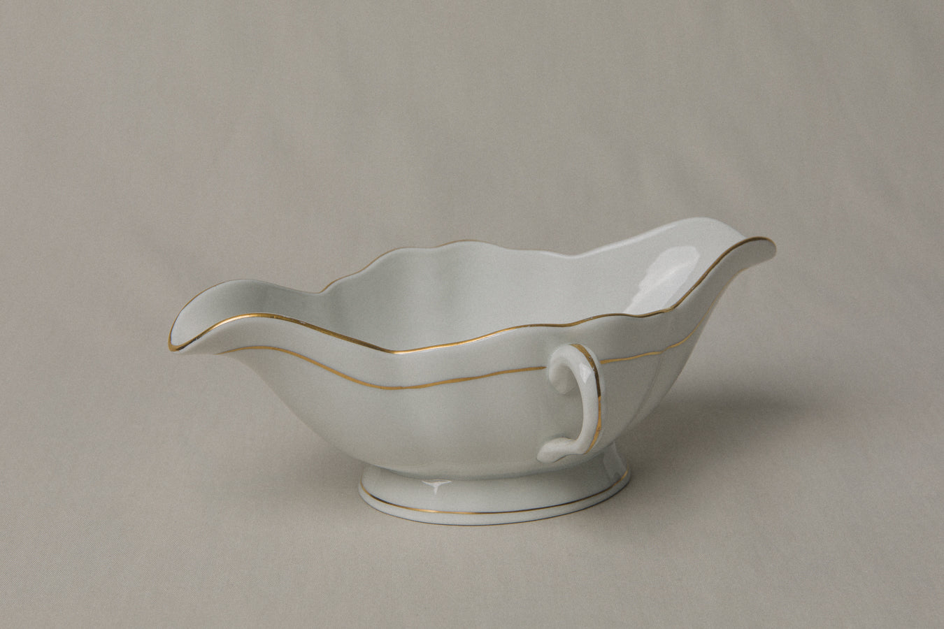 Vintage porcelain SAUCE DISH with gold stripe _ 1223