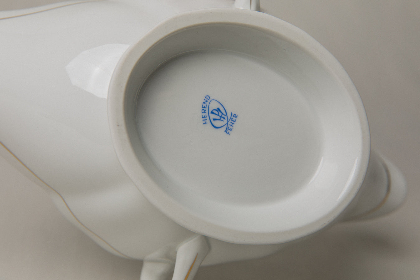 Vintage porcelain SAUCE DISH with gold stripe _ 1223