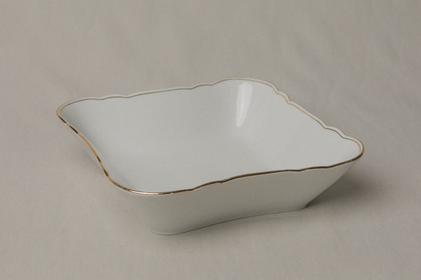 Vintage porcelain SERVING DISH with gold stripe _ 1232