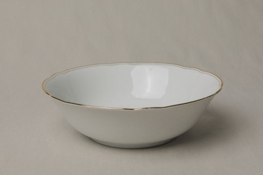Vintage porcelain SERVING BOWL with gold stripe _ 1249