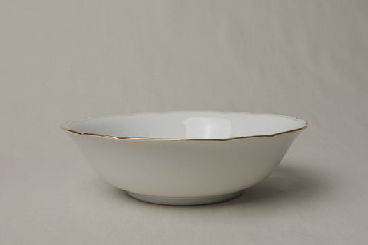Vintage porcelain SERVING BOWL with gold stripe _ 1251