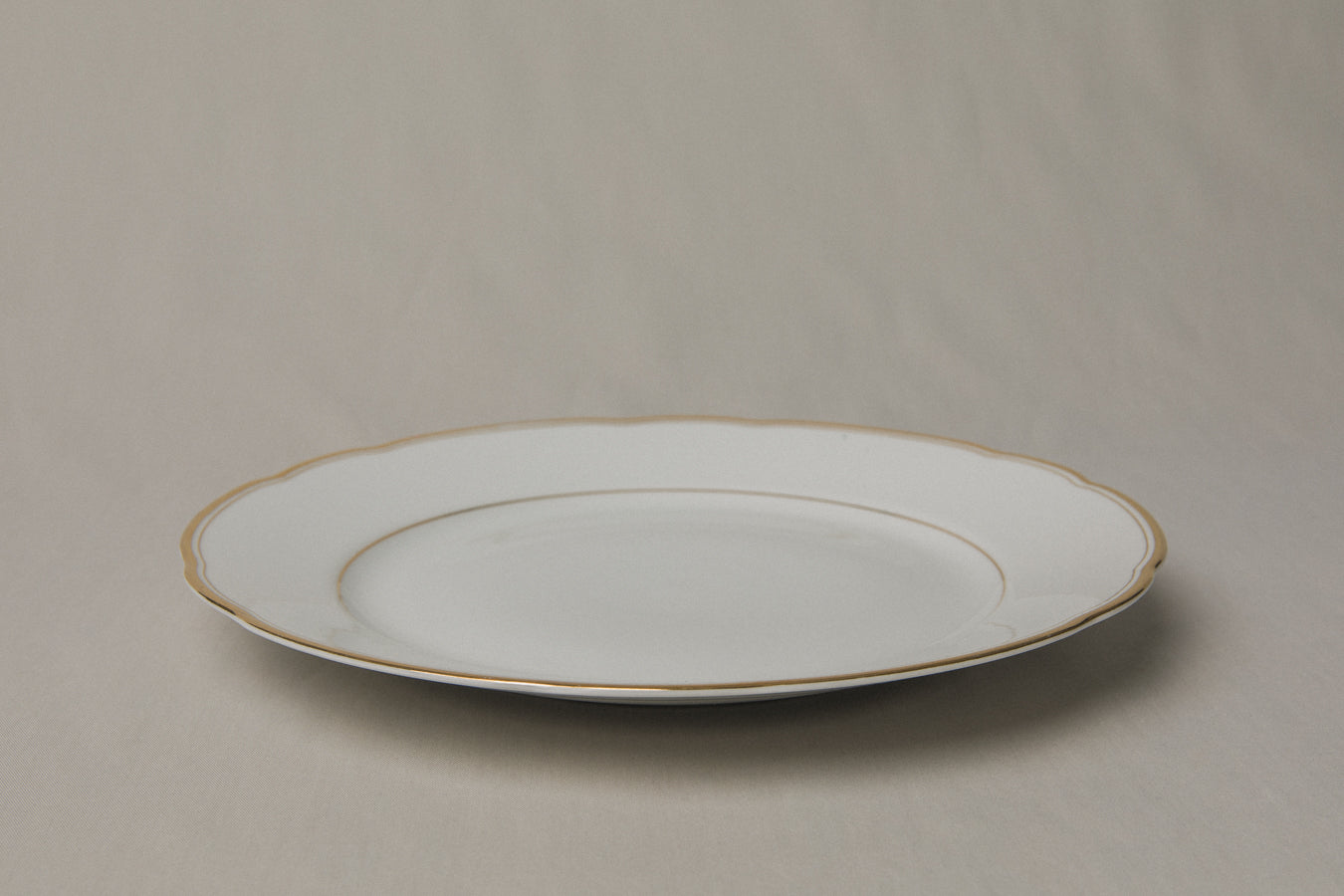 Vintage porcelain SERVING PLATE with gold stripe _ 1254