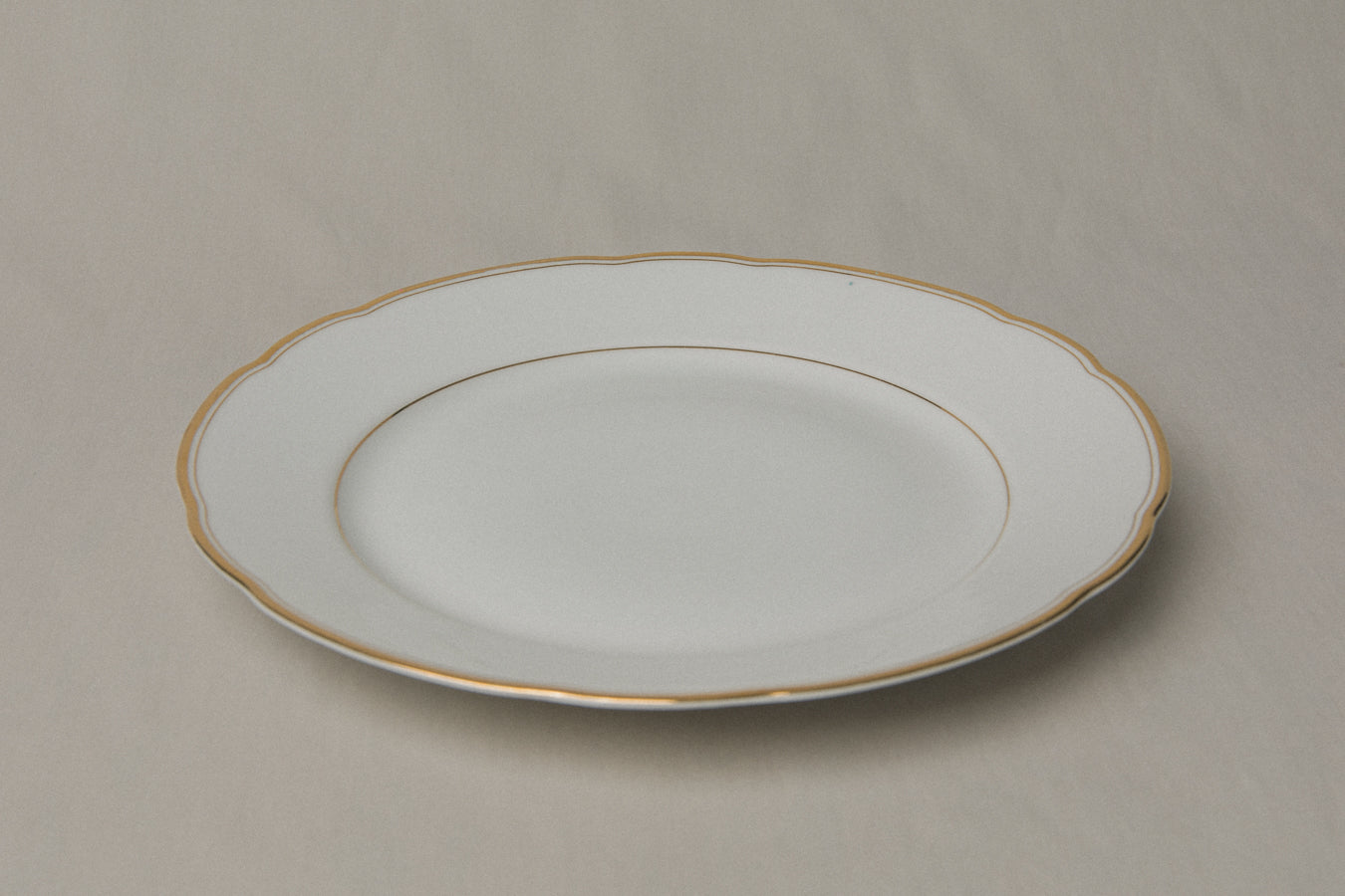 Vintage porcelain SERVING PLATE with gold stripe _ 1254