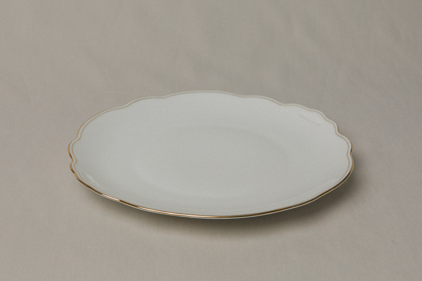 Vintage porcelain SERVING PLATE with gold stripe _ 1256