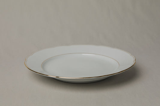 Vintage porcelain SERVING PLATE with gold stripe _ 1260