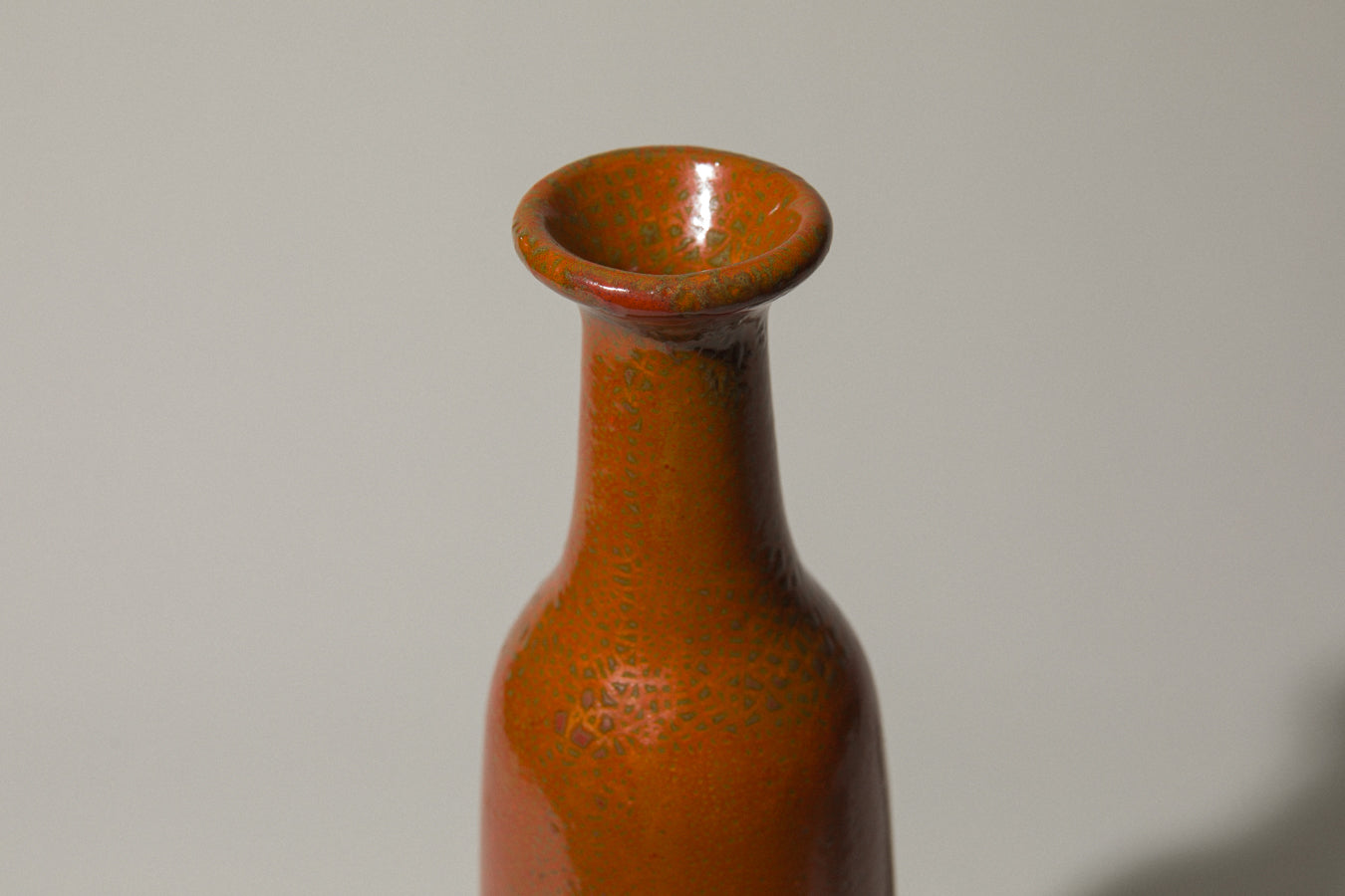 Tall burnt orange VASE by Pesthidegkút Ceramics Factory _ 789
