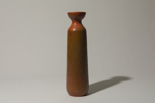 Tall burnt orange VASE by Pesthidegkút Ceramics Factory