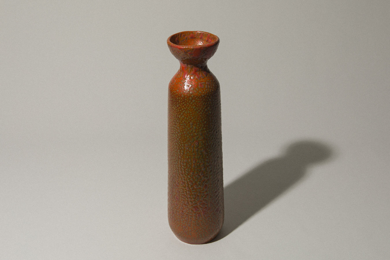 Tall burnt orange VASE by Pesthidegkút Ceramics Factory