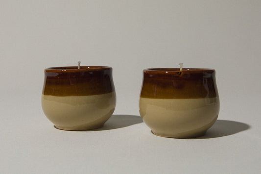 Set of two beeswax CANDLE medium