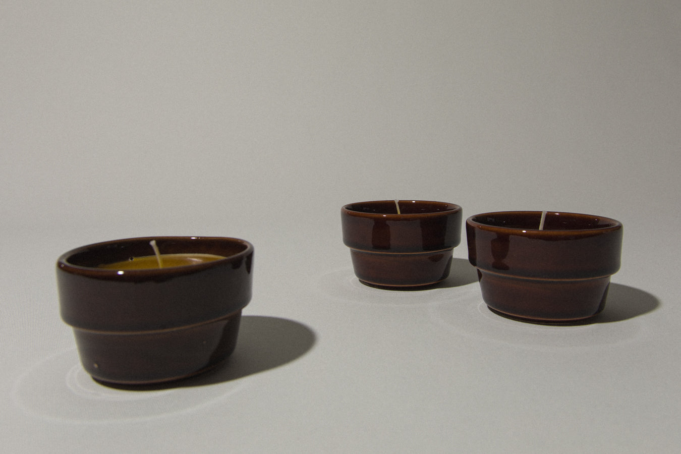 Set of three beeswax CANDLE medium