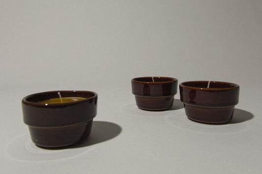 Set of three beeswax CANDLE medium