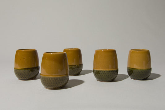 Set of five acorn TUMBLERS _ 848