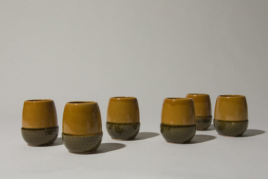 Set of six acorn TUMBLERS _ 849