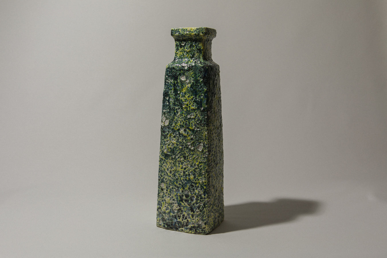Bod ceramic VASE with yellow-green textured glaze