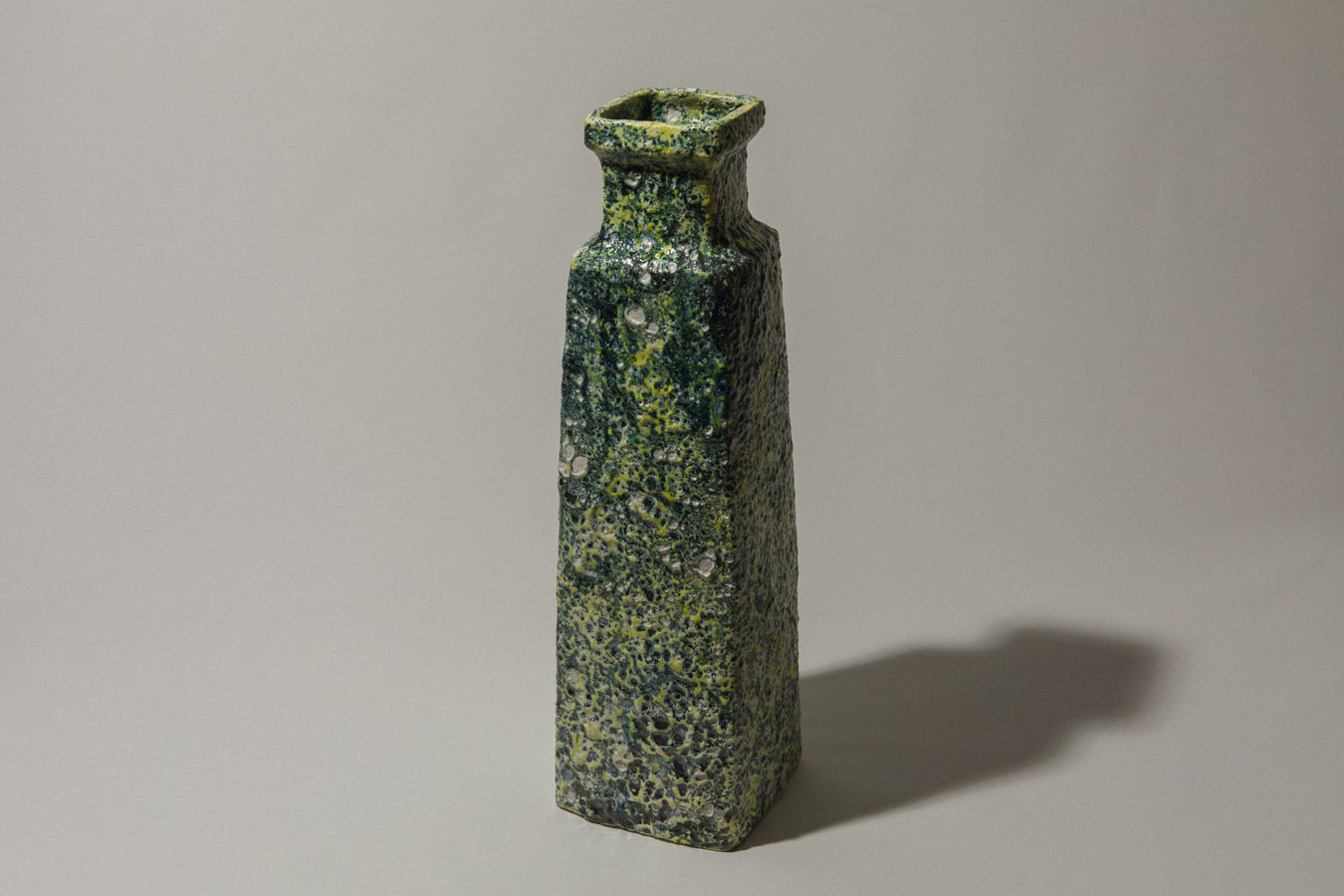Bod ceramic VASE with yellow-green textured glaze