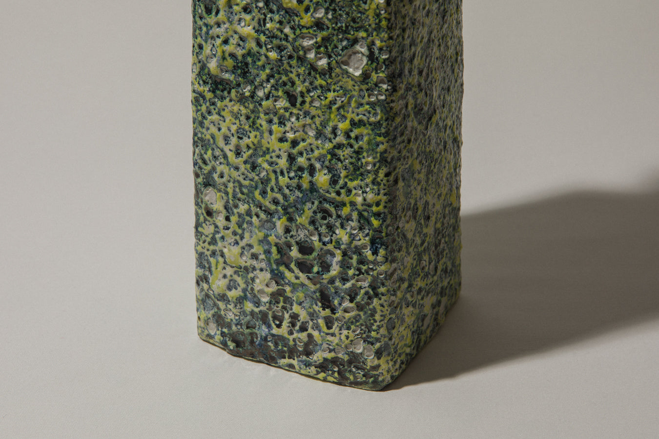 Bod ceramic VASE with yellow-green textured glaze