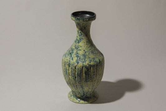Bod ceramic VASE with yellow-green textured glaze