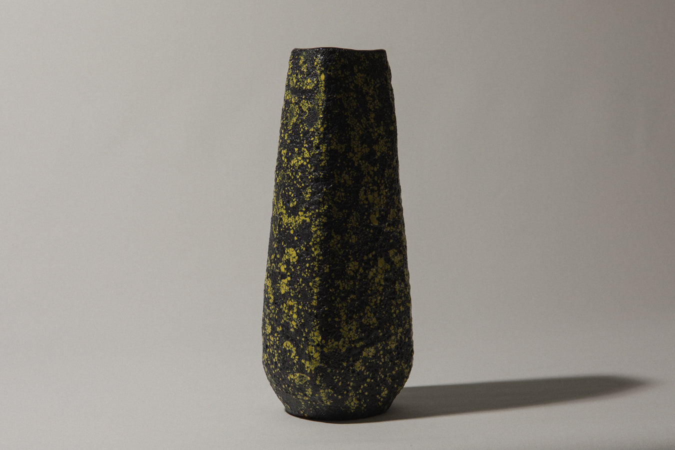 Bod ceramic VASE with black-yellow textured glaze